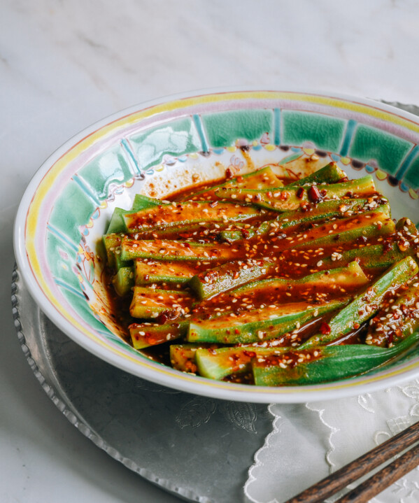 Spicy Sichuan Okra Salad